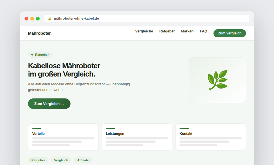 Content-Projekt für kabellose Mähroboter